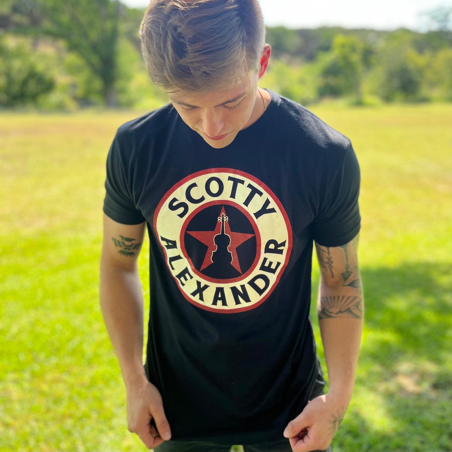 Black Scotty Alexander Fiddle T Shirt