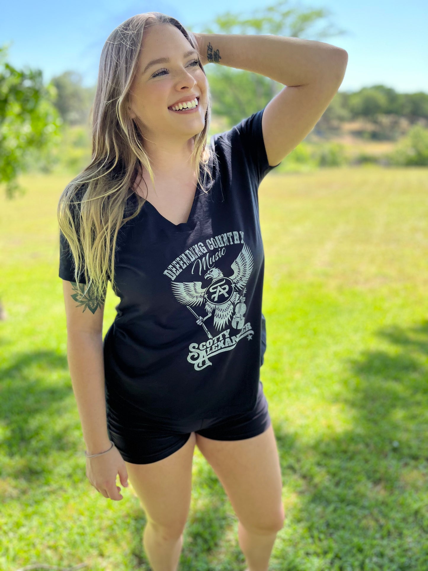 Charcoal "Defending Country Music" Women's T Shirt