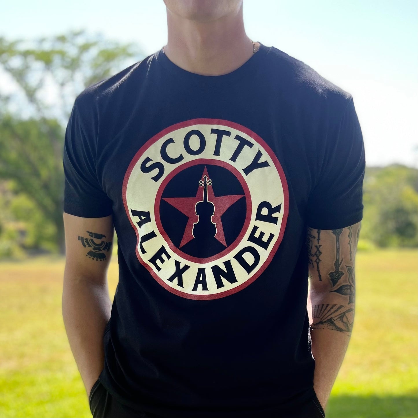 Black Scotty Alexander Fiddle T Shirt